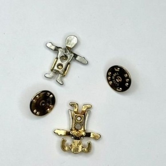Vintage Heartfelt Duo Silver and Gold Friendship Family Soulmate Pins 1 Inch - Picture 5 of 7